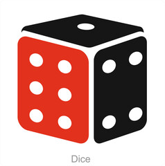 Dice and square icon concept