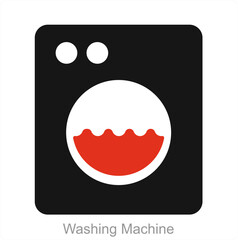 Washing Machine and machine icon concept