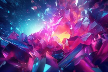 Crystalline Chaos: A Mesmerizing Array of Multicolored Geometric Shapes