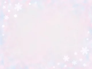 Foto op Canvas 雪の結晶とパステルカラーの背景素材(ピンクと水色) © yuunyapi
