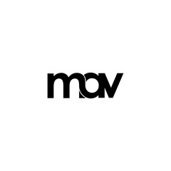 mav lettering initial monogram logo design