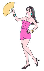 バブル期のボディコンの女性