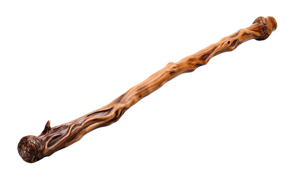 Artisan-Crafted Hiking Cane On Transparent Background