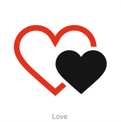 Love and heart icon concept