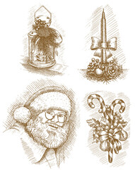 Christmas vector elements hand drawn
