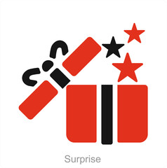 Surprise and gift icon concept 