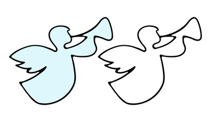 Flying angel messenger. Holiday, new year, Christmas, celebrate, day. New 2024 year. vector illustration