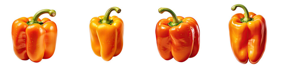 Orange pepper  Hyperrealistic Highly Detailed Isolated On Transparent Background Png File