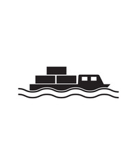 cargo ship icon, vector best flat icon.