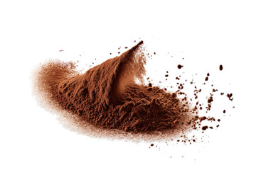 Flying Coffee Powder Scattered On Transparent Background