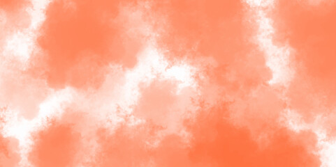 Abstract watercolor background. The watercolor background texture is orange pink. Abstract painted watercolor background on paper texture. old paper texture design and Light orange concrete background