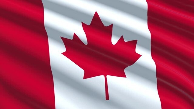 Canadian flag waving.