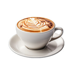 Cup of Cappuccino Isolated on Transparent or White Background, PNG