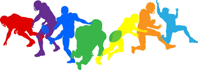 American Football Silhouette Player Silhouettes