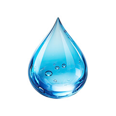 Blue Waterdrop Isolated on Transparent or White Background, PNG