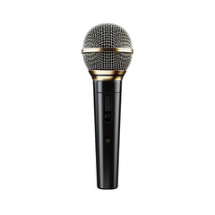 Microphone on Stand Isolated on Transparent or White Background, PNG