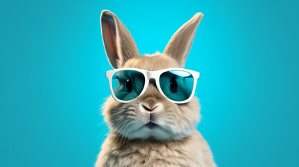 Generative AI illustration of cute fluffy domestic rabbit