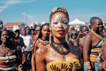 Heritage day south Africa. Portrait of an African girl. - obrazy, fototapety, plakaty