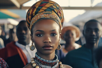 Heritage day south Africa. Portrait of an African girl. - obrazy, fototapety, plakaty