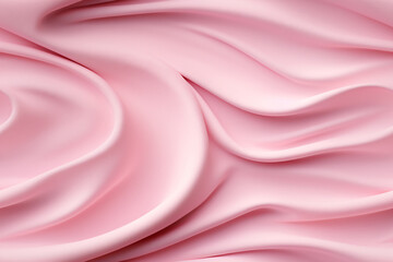 Pink rose peach white silk satin. Creases in fabric. Light luxury elegant background with space for design. 