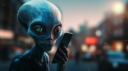 Generative AI illustration of extraterrestrial alien