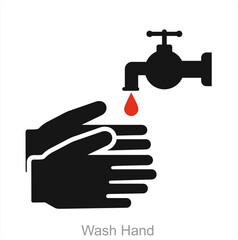 Wash Hand and cleaning icon concept 
