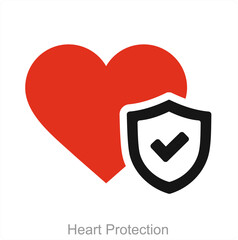 Heart Protection and heart icon concept 