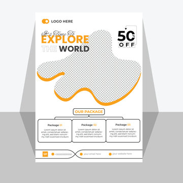 Modern creative Travel Flyer.travel flyer design modern and professional travel flyer  template design.Travel book cover template design.