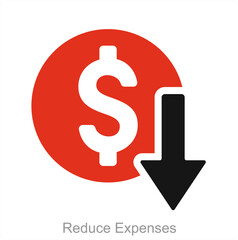 Reduce Expenses and low icon concept 