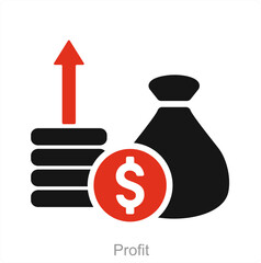 Profit and money icon concept 