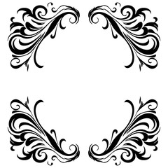A frame made of curls in vintage style. Vector illustration