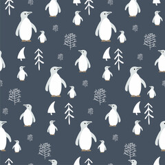 Cute animals winter pattern