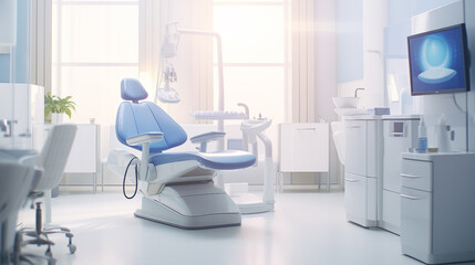 Dental clinic and dental care by dentist In a clean, white room - Powered by Adobe