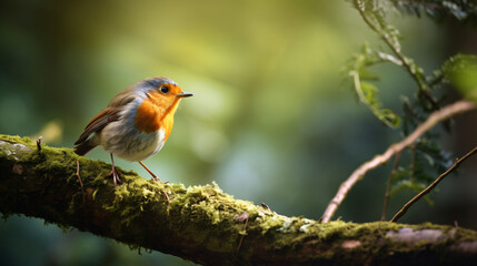 Curious robin bird
