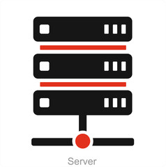 Server and data icon concept 