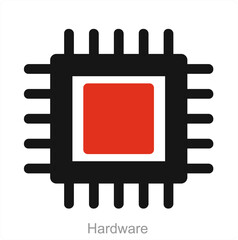 Hardware and cpu icon concept 