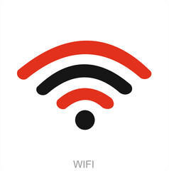 WIFI and signal icon concept 