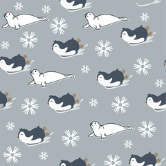 Cute animals winter pattern