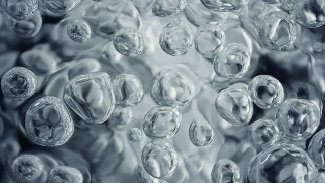 Super Slow Motion Macro Shot of Various Bubble Background at 1000fps.