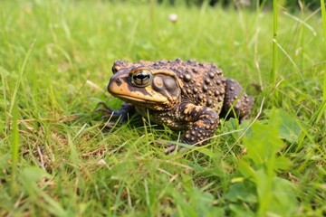 Fototapeta premium land dwelling toad in a grassy field