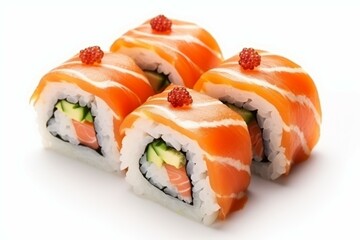 Tasty sushi isolated on white background