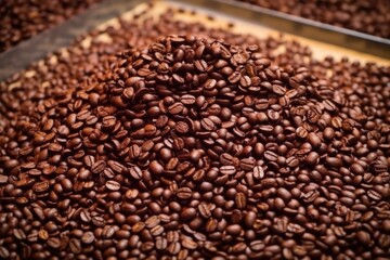 Fototapeta premium a pile of coffee beans after de-pulping process