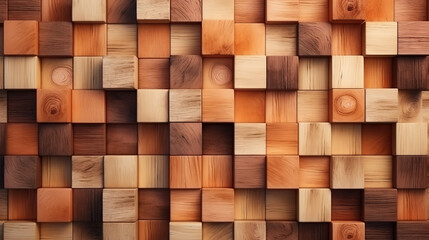 Natural wooden background. Wood blocks, Wall Paneling texture. Generative Ai