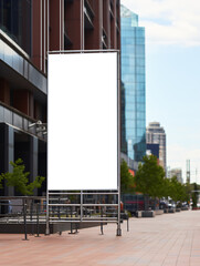Obraz premium Blank billboard for outdoor advertising banner/poster or blank billboard for advertisement, Billboard Mockup