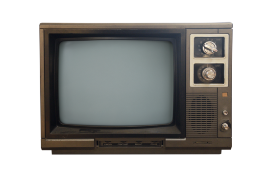 The old TV on the isolated. Retro technology concept.