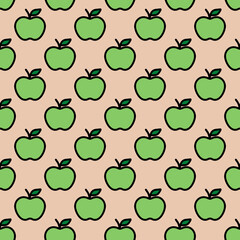 Apples seamless pattern. Funny image 