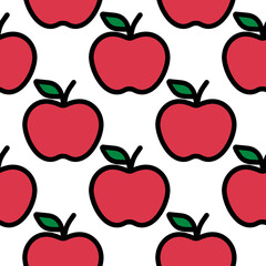 Apples seamless pattern. Funny image 