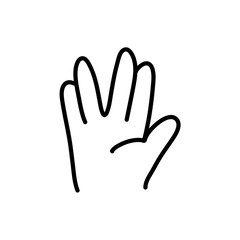 Obraz premium doodle line art illustration of hand