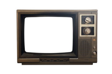 The old TV on the isolated. Retro technology concept.