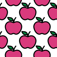 Apples seamless pattern. Funny image 